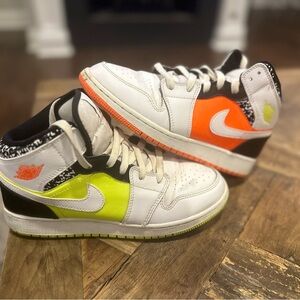 Nike Kids Shoes White Orange Lime